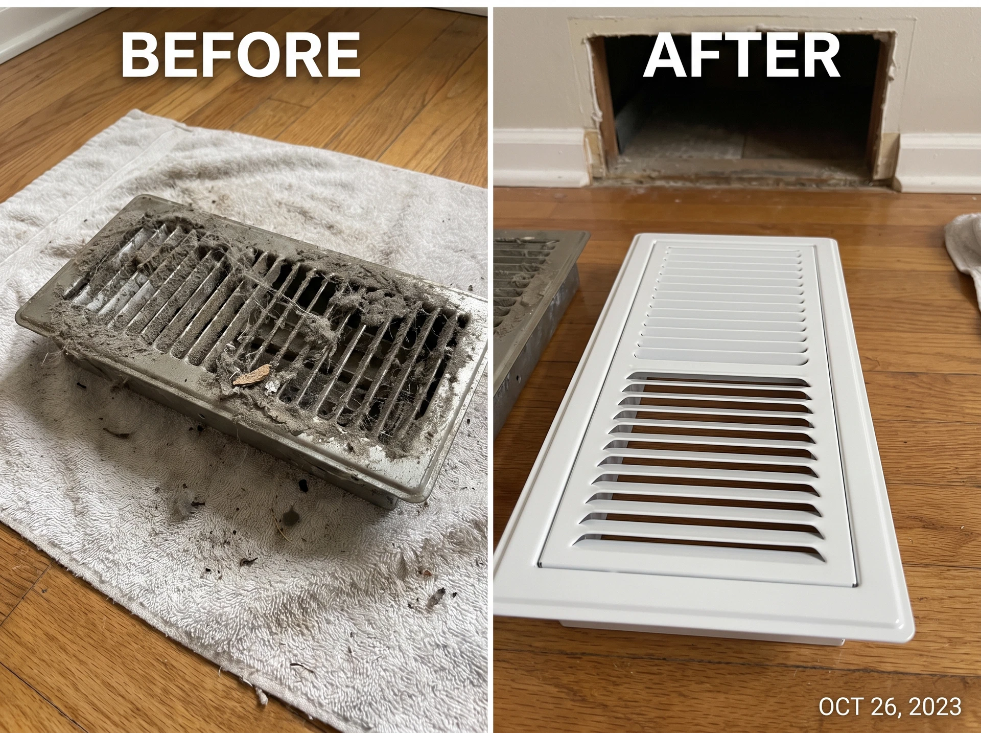 Dirty vent register removed