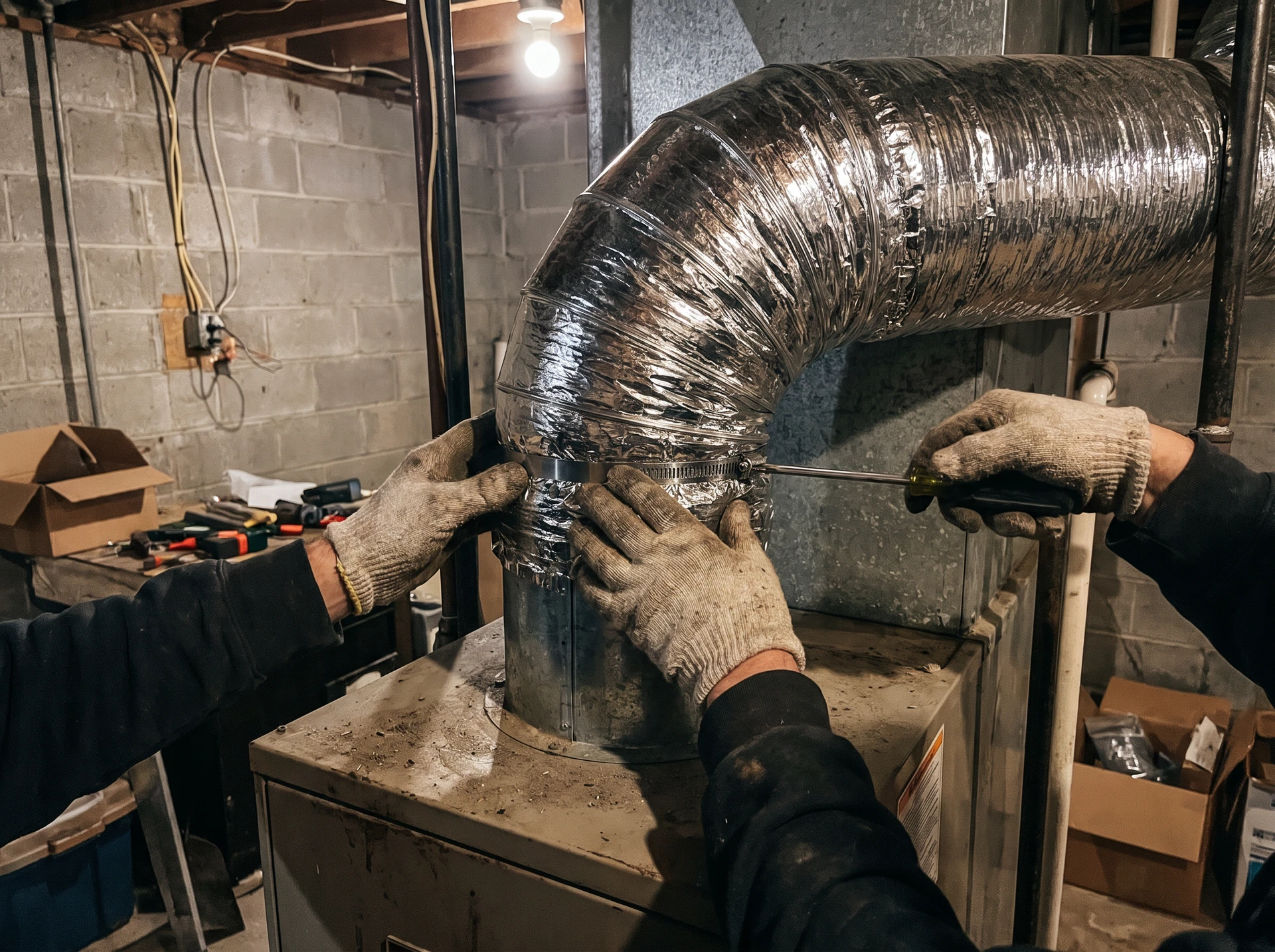 New ductwork installation